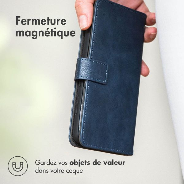 imoshion Étui de téléphone portefeuille Luxe pour Oppo A58 (4G) - Bleu foncé