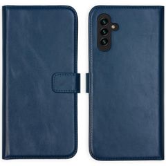 Selencia Étui portefeuille en cuir véritable Samsung Galaxy A13 (5G) / A04s - Bleu