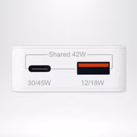 Accezz Chargeur GaN Ultra Slim - USB-C + USB-A - 45 W - Blanc