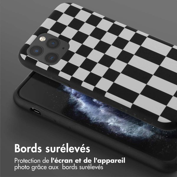 Selencia Coque design en silicone avec cordon amovible Apple iPhone 11 Pro - Irregular Check Black
