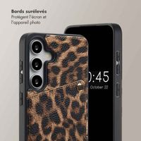 Selencia Coque de télephone Nova avec cordon et porte-cartes Samsung Galaxy S24 / S25 - Leopard