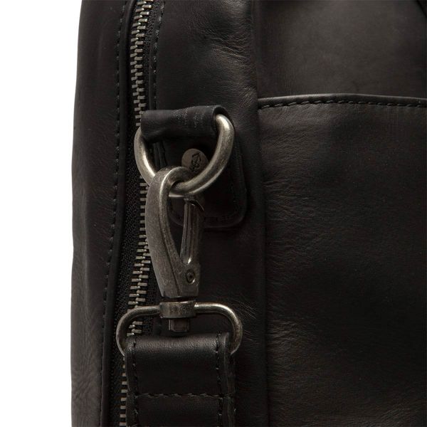 The Chesterfield Brand Sac ordinateur 15-15.6 pouces Manhattan - Cuir véritable - Noir