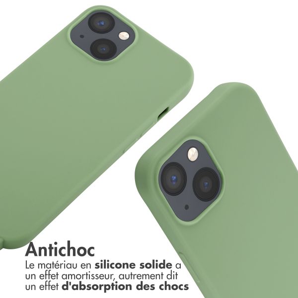 imoshion Coque en silicone avec cordon Apple iPhone 13 - Vert