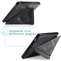 imoshion Étui de liseuse portefeuille design Pliable Kobo Libra 2 / Tolino Vision 6 - Black Marble