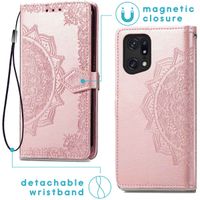 imoshion Etui de téléphone Mandala Oppo Find X5 Pro 5G - Rose Dorée