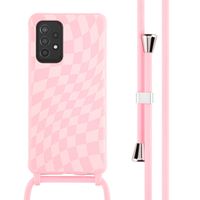 imoshion Coque design en silicone avec cordon Samsung Galaxy A52(s) (5G/4G) - Retro Pink