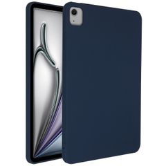 Accezz Coque Liquid Silicone avec porte-stylet iPad Air 13 pouces (2024) M4 - Bleu foncé