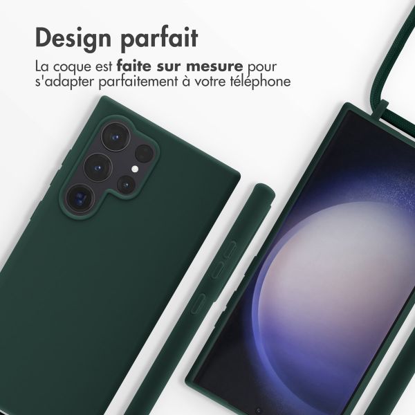 imoshion Coque en silicone avec cordon Samsung Galaxy S24 Ultra - Vert foncé