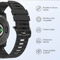 imoshion QuickFit® Bracelet en silicone Stripe Garmin Watch | Fixation 22 mm - Noir