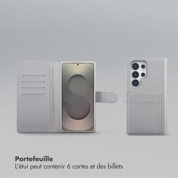 Selencia Étui portefeuille amovible Olyn avec MagSafe Samsung Galaxy S25 Ultra - Gris