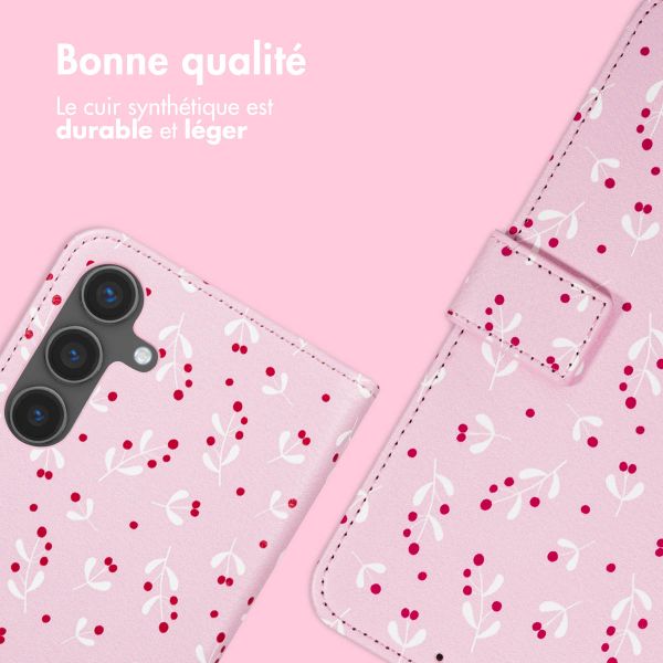 imoshion Étui de télephone portefeuille Design Samsung Galaxy S25 - Blush Berries