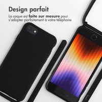imoshion ﻿Coque en silicone avec cordon Apple iPhone SE (2022 / 2020) / 8 / 7 - Noir