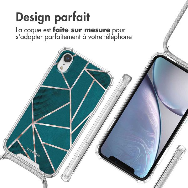 imoshion Coque Design avec cordon Apple iPhone Xr - Petrol Green Graphic