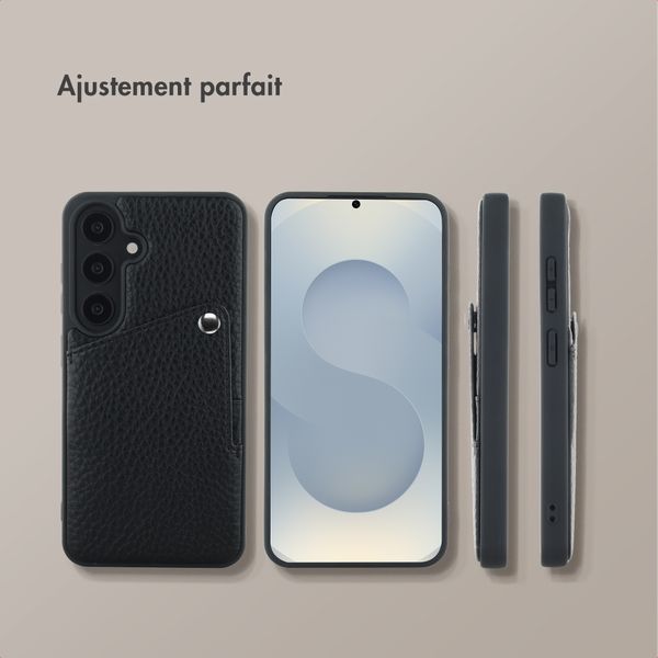 Selencia Coque Riva avec porte-cartes Samsung Galaxy S25 / S24 - Noir