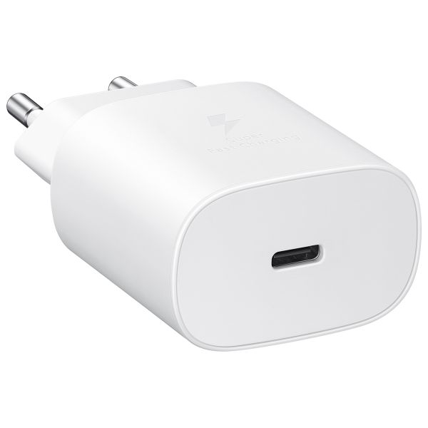 Samsung Lot de charge | USB-C vers USB-C - 1.8 meter - 25 Watt - Blanc + Original l'Adapteur de charge radpide USB-C emballage d'usine - 25 Watt - Blanc