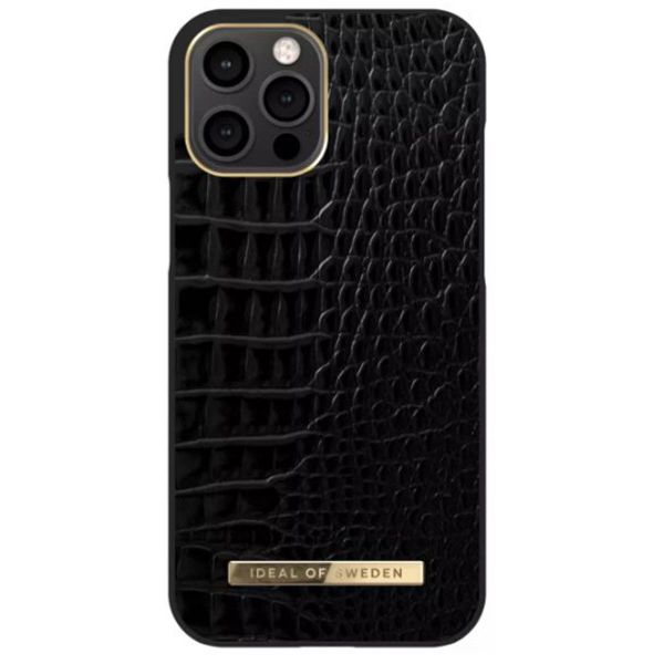 iDeal of Sweden Coque Atelier iPhone 12 (Pro) - Neo Noir Croco