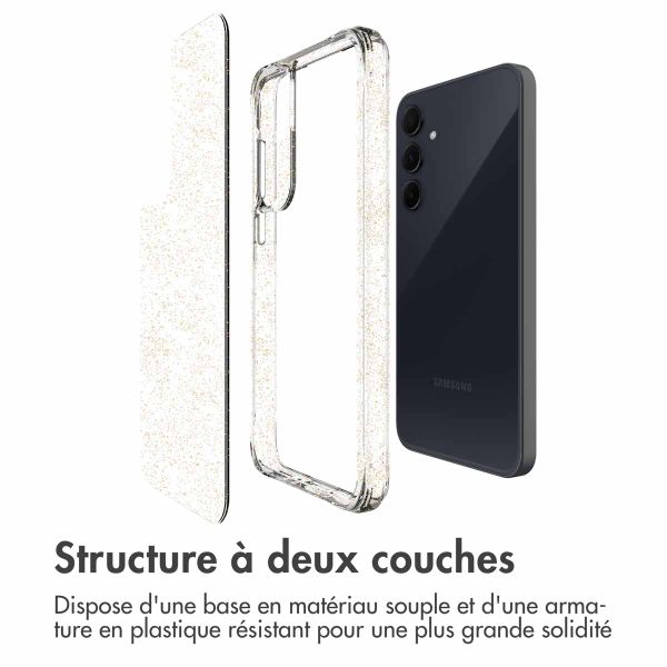 imoshion Coque arrière transparente Pailletée Samsung Galaxy A35 - Doré