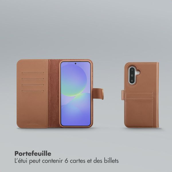 Selencia Étui portefeuille amovible Olyn avec MagSafe Samsung Galaxy A36 - Marron