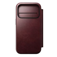 Nomad Étui de style livre folio moderne en cuir Horween avec MagSafe Apple iPhone 17 Pro - Burgundy