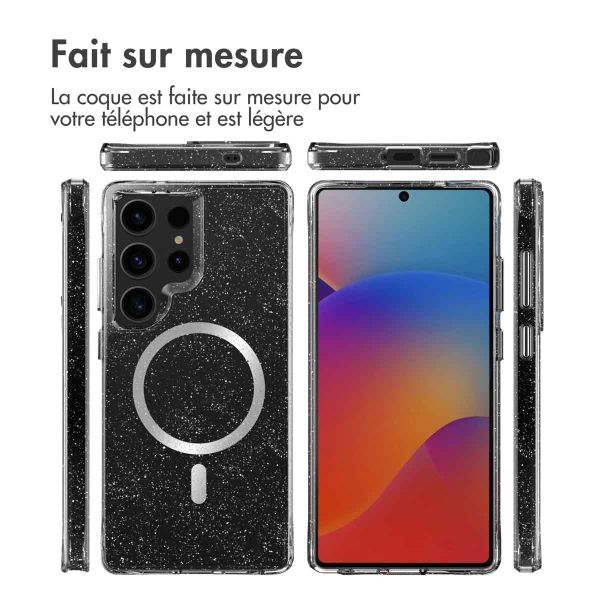 imoshion Coque arrière transparente Pailletée avec MagSafe Samsung Galaxy S25 Ultra - Argent