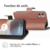 imoshion Étui de téléphone portefeuille Luxe Motorola Moto G32 - Brun