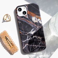 Selencia Aurora Coque Fashion Apple iPhone 15 Pro - Onyx Black Marble