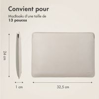 Accezz Leather Pochette ordinateur le Apple MacBook 13 pouces - Beige