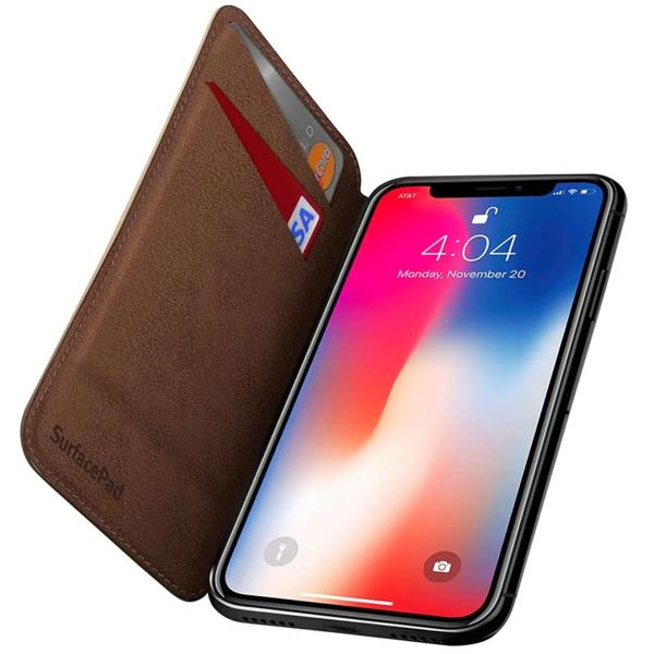 Twelve South Étui de téléphone portefeuille SurfacePad iPhone X - Brun