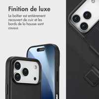 Accezz Étui de télephone portefeuille en cuir 2-en-1 avec MagSafe Apple iPhone 17 Pro - Onyx Black