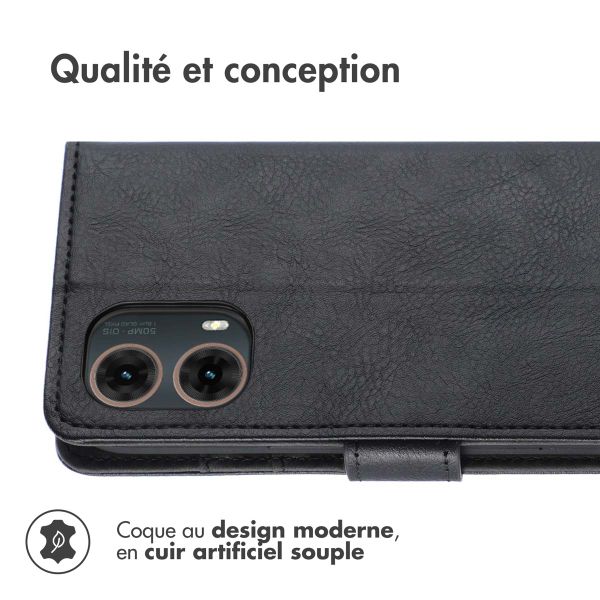 imoshion Étui de téléphone portefeuille Luxe Motorola Moto G85 - Noir