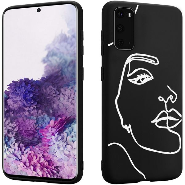 imoshion Coque Design Samsung Galaxy S20 - Visage abstrait - Blanc