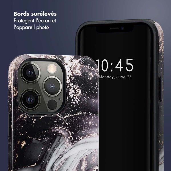 Selencia Coque arrière Vivid Tough iPhone 13 Pro - Chic Marble Black