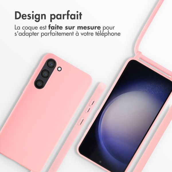 imoshion Coque en silicone avec cordon Samsung Galaxy S23 Plus - Rose