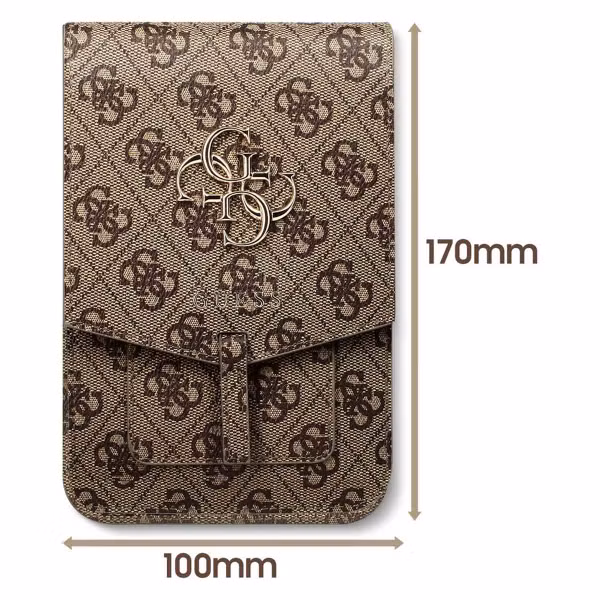 Guess Sacoche de téléphone bandoulière - Pochette d'épaule pour smartphone avec lanière logo 4G - Brun