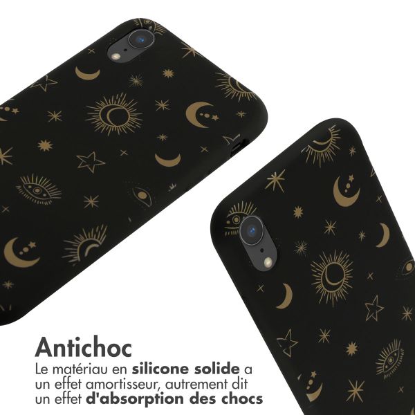 imoshion Coque design en silicone avec cordon iPhone Xr - Sky Black