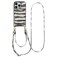 Selencia Coque de télephone Nova avec cordon et porte-cartes Apple iPhone 16 Pro - Zazzy Zebra