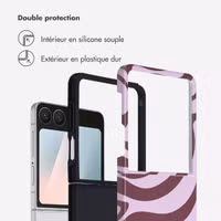 Selencia Coque arrière Vivid Samsung Galaxy Z Flip 7 - Wavy Swirl Pink Plum