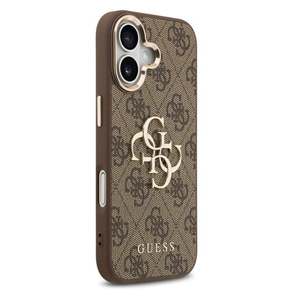 Guess Coque 4G Metal Logo Backcover Apple iPhone 17 - Gold Edge - Brown