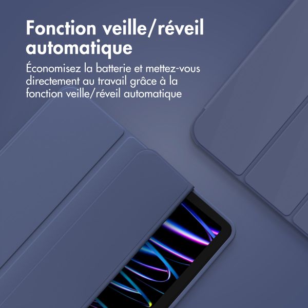 Accezz Coque tablette portefeuille Smart Silicone Apple iPad Air 11 pouces (2025) M3 / (2024) M2 / Air 5 (2022) / Air 4 (2020) - Bleu foncé