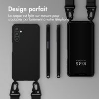 Selencia Coque silicone avec cordon amovible Samsung Galaxy A25 (5G) - Noir