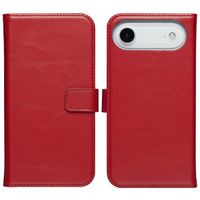 Selencia Étui portefeuille en cuir véritable Apple iPhone Air - Rouge