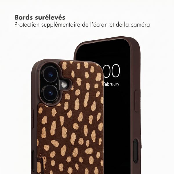 Selencia Nova coque arrière en cuir véritable avec porte-cartes Apple iPhone 17 - Fawn Chic