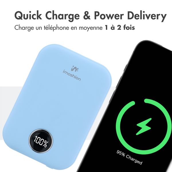imoshion Batterie externe MagSafe 10.000 mAh - Batterie externe sans fil - Bleu ciel