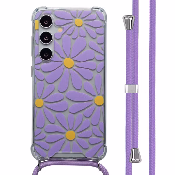 imoshion Coque Design avec cordon Samsung Galaxy S24 - Tropical Violet Flowers Connect