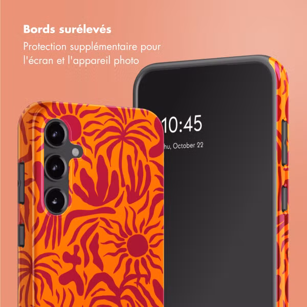 Selencia Coque arrière Vivid Samsung Galaxy S23 FE - Tropical Vibes Apricot