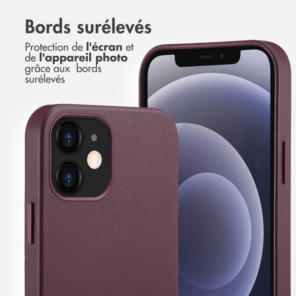Accezz Coque arrière en cuir avec MagSafe Apple iPhone 12 (Pro) - Heath Purple