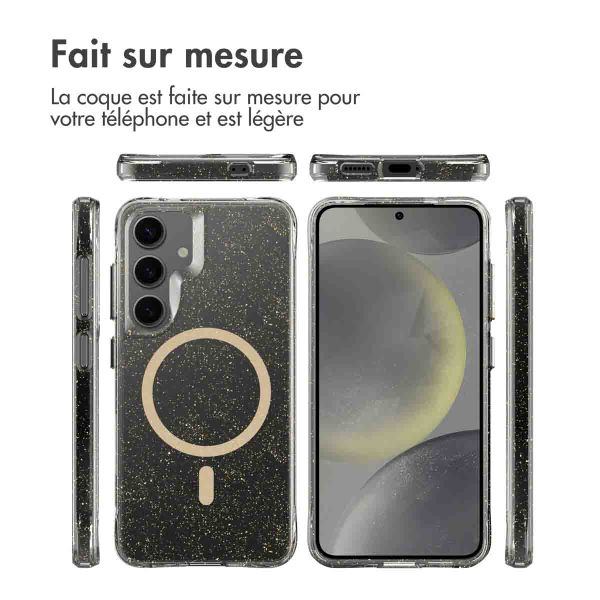 imoshion Coque arrière transparente Pailletée avec MagSafe Samsung Galaxy S24 - Doré