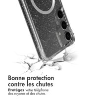 imoshion Coque arrière transparente Pailletée avec MagSafe Samsung Galaxy S25 Plus - Argent