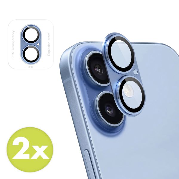 imoshion Protection Caméra en verre trempé 2 Pack Apple Apple iPhone 17 - Mist Blue