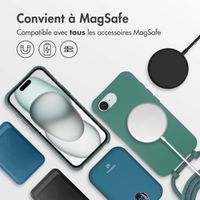 imoshion Coque arrière Color avec cordon amovible et MagSafe Apple iPhone 16e - Vert foncé